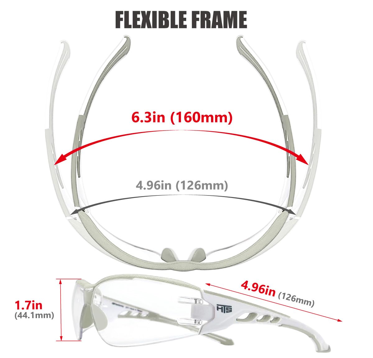 HTS HUNTERSKY E9532 UV-protection lens with clear visibility.