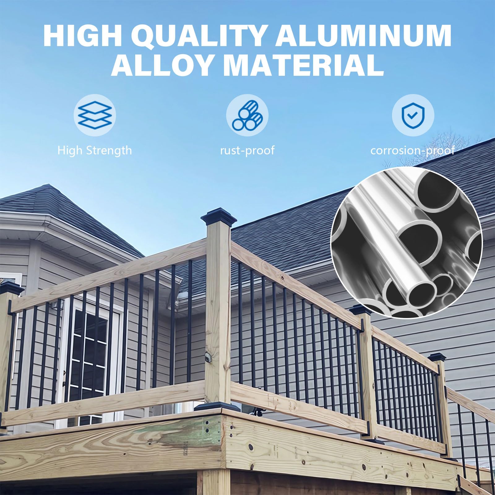 HTWAVE screws included for secure railing installation.