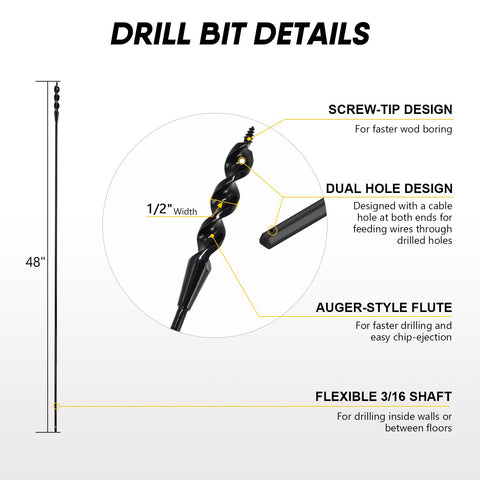 HUAALIUCHE long-reach drill bit enabling efficient wall and ceiling routing