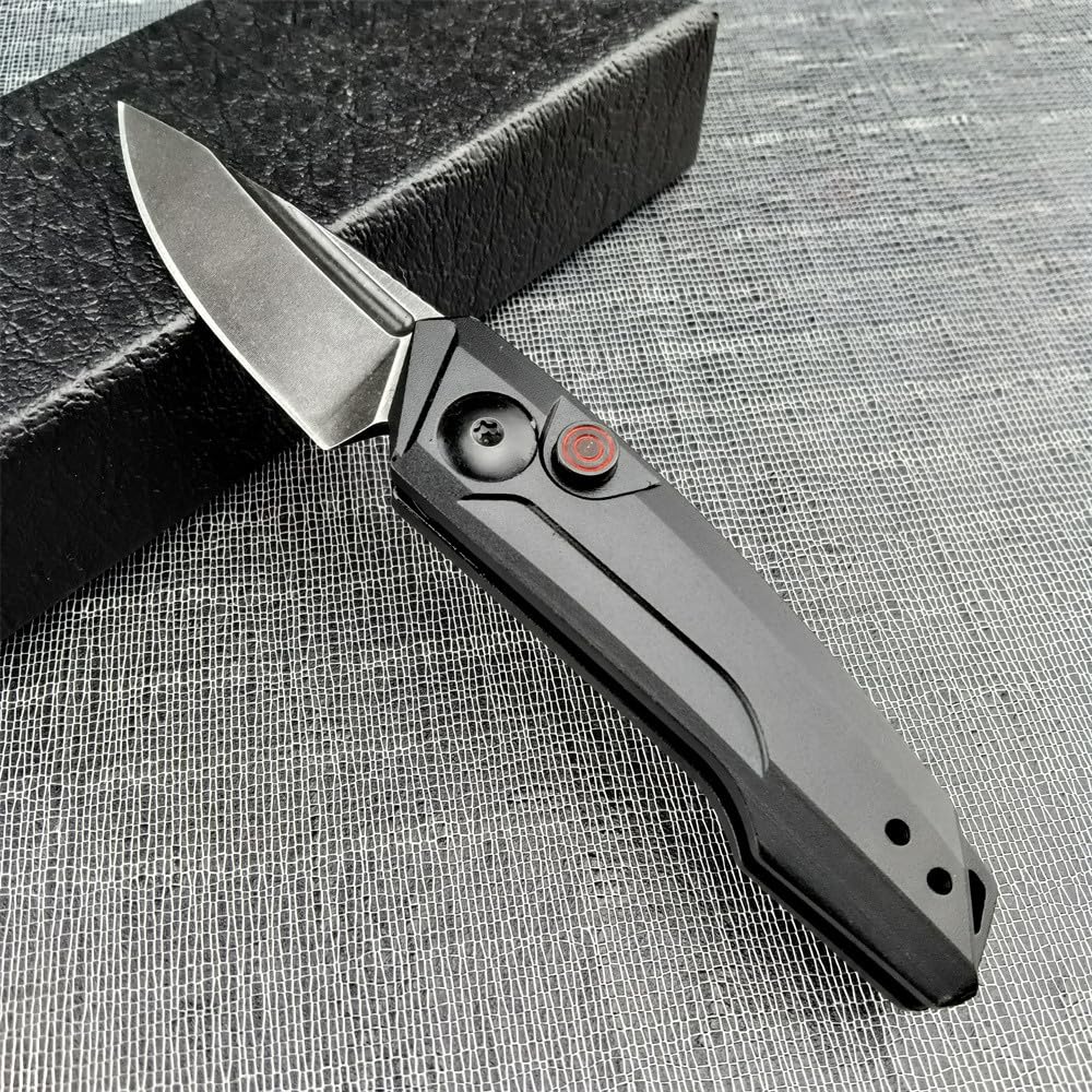HUAAO mini pocket folding knife blade close-up for everyday tasks.