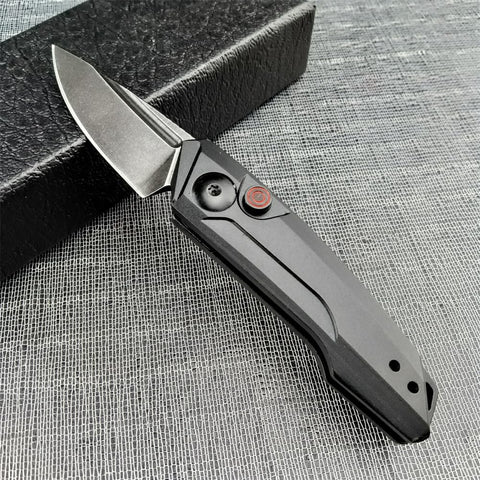 HUAAO mini pocket folding knife blade close-up for everyday tasks.