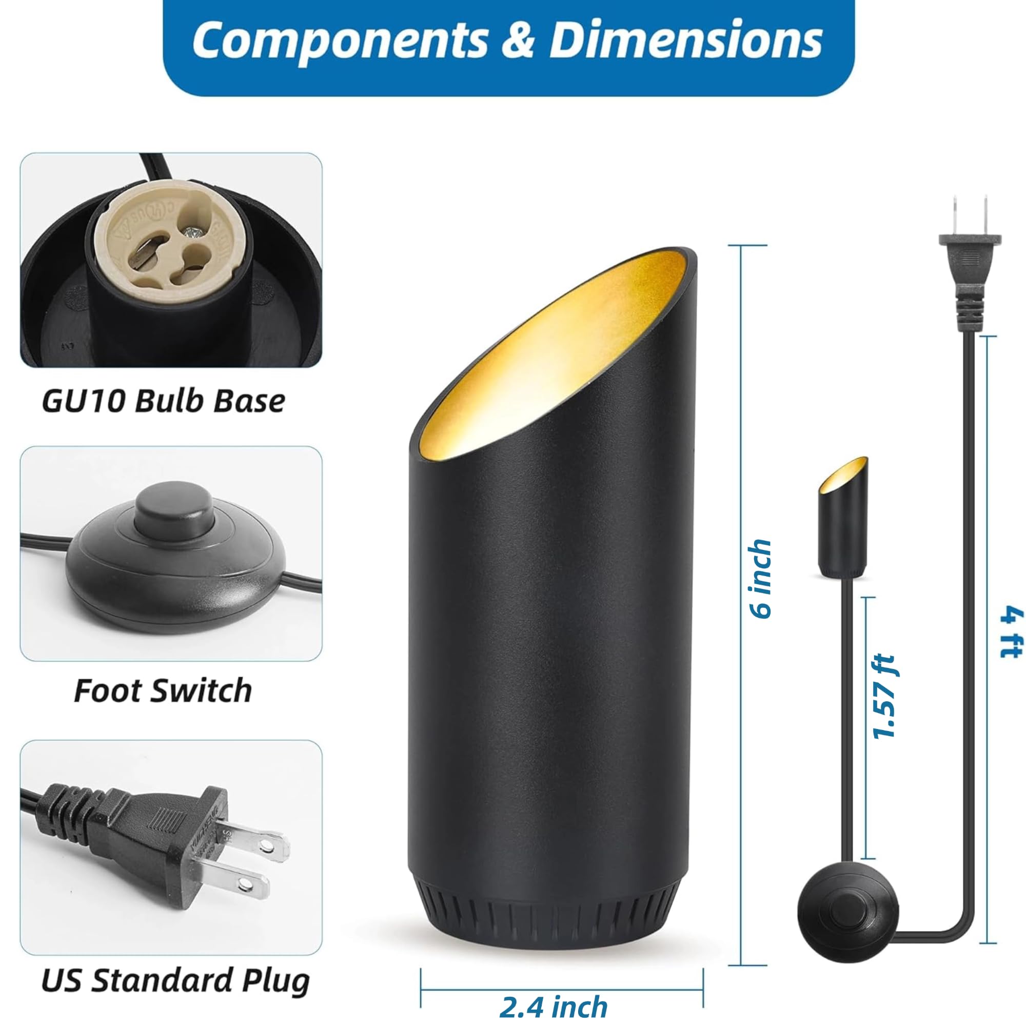 HUAEU 5.9ft cord uplight adaptable to multiple indoor layouts with flexible placement