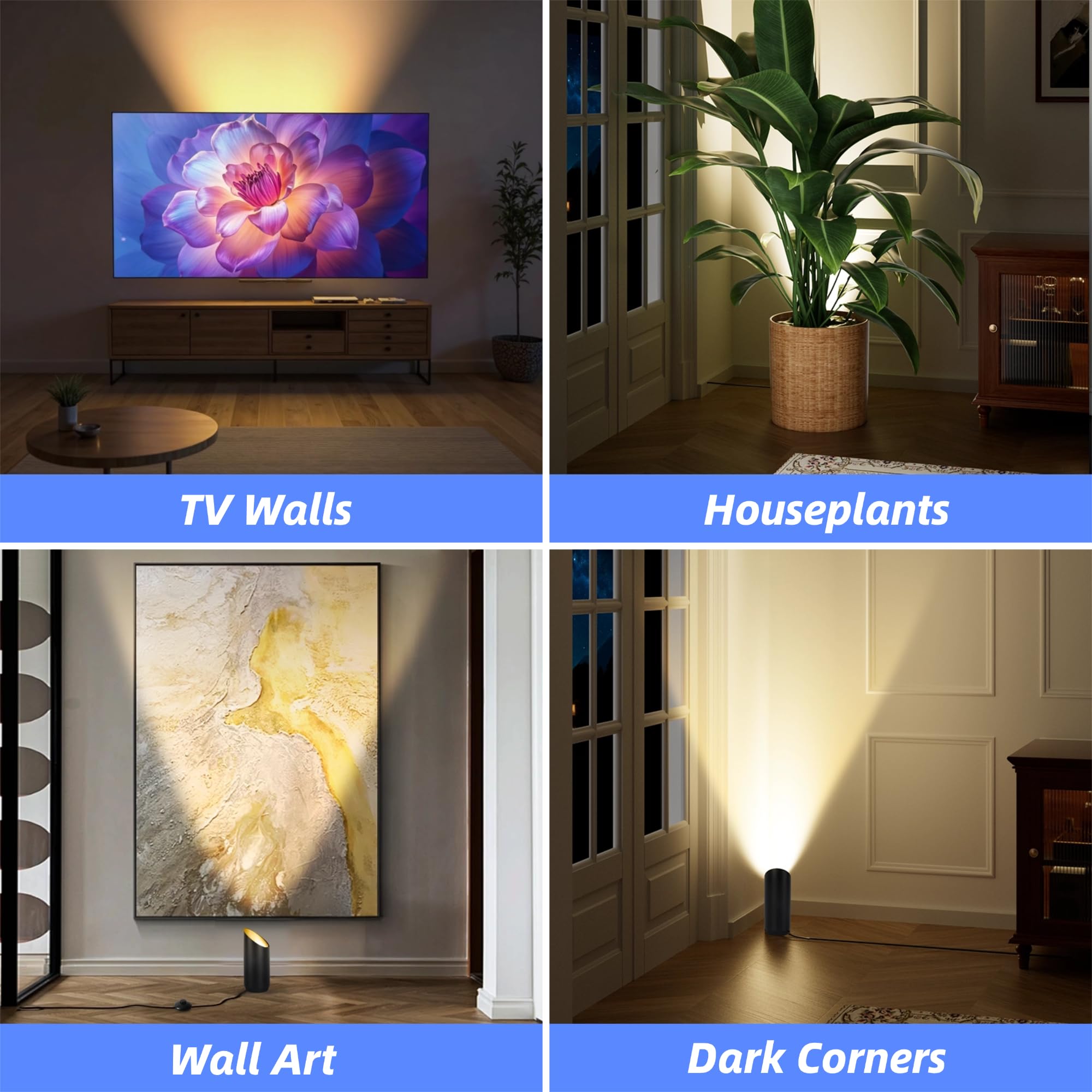 HUAEU wall decor uplight emphasizing photos and decor with gentle warmth