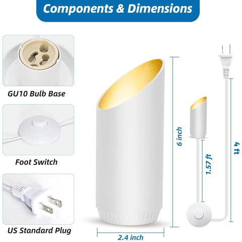 HUAEU white metal housing uplight fits bright, clean aesthetics.