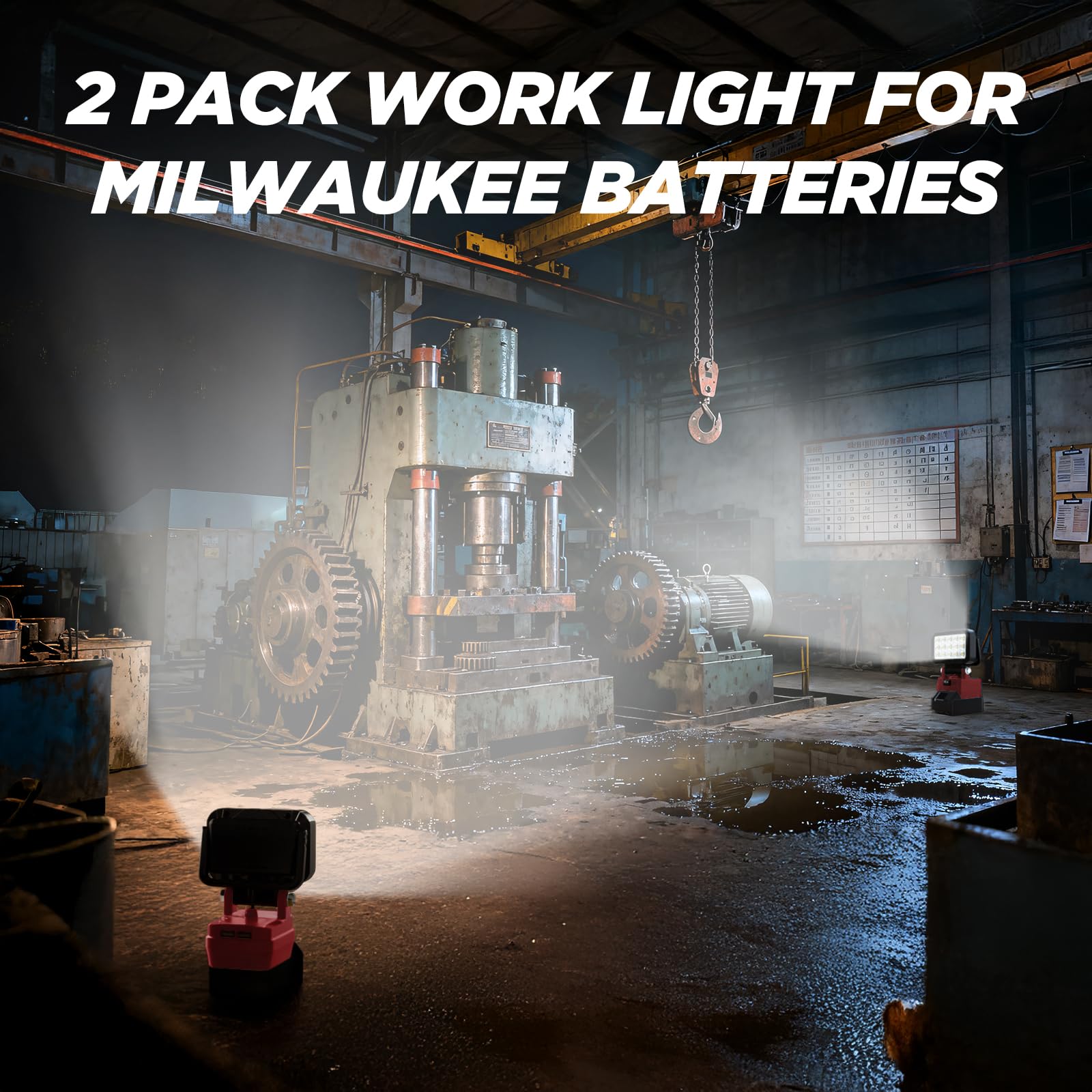 HUAKAYO 40W beam with 145-degree pivot for broad, adjustable illumination.