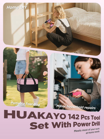HUAKAYO 21V drill compatible socket wrench kit for versatile repairs.