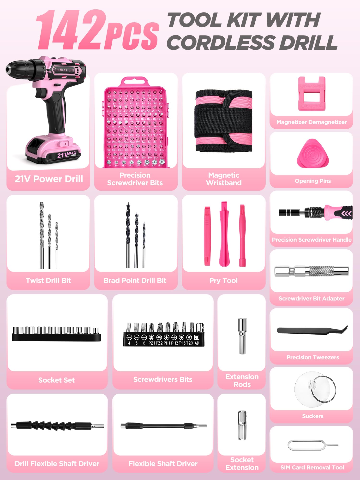 HUAKAYO pink toolkit storage bag keeps tools organized and portable.