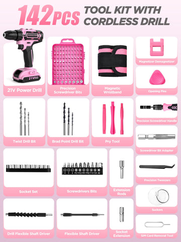 HUAKAYO pink toolkit storage bag keeps tools organized and portable.