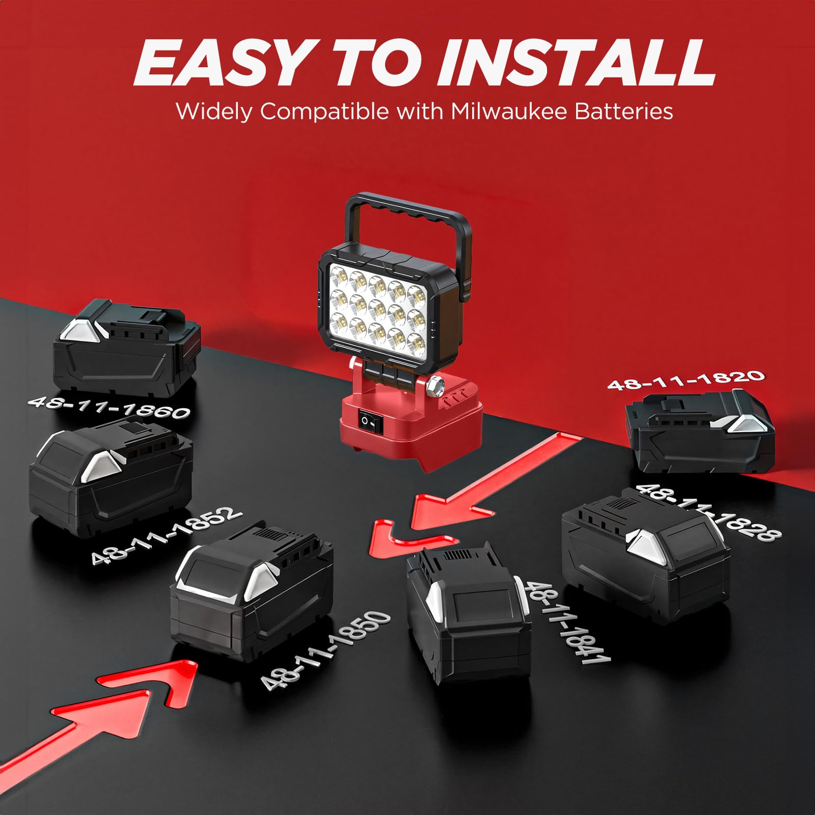 HUAKAYO light featuring dual USB ports for charging devices on site.