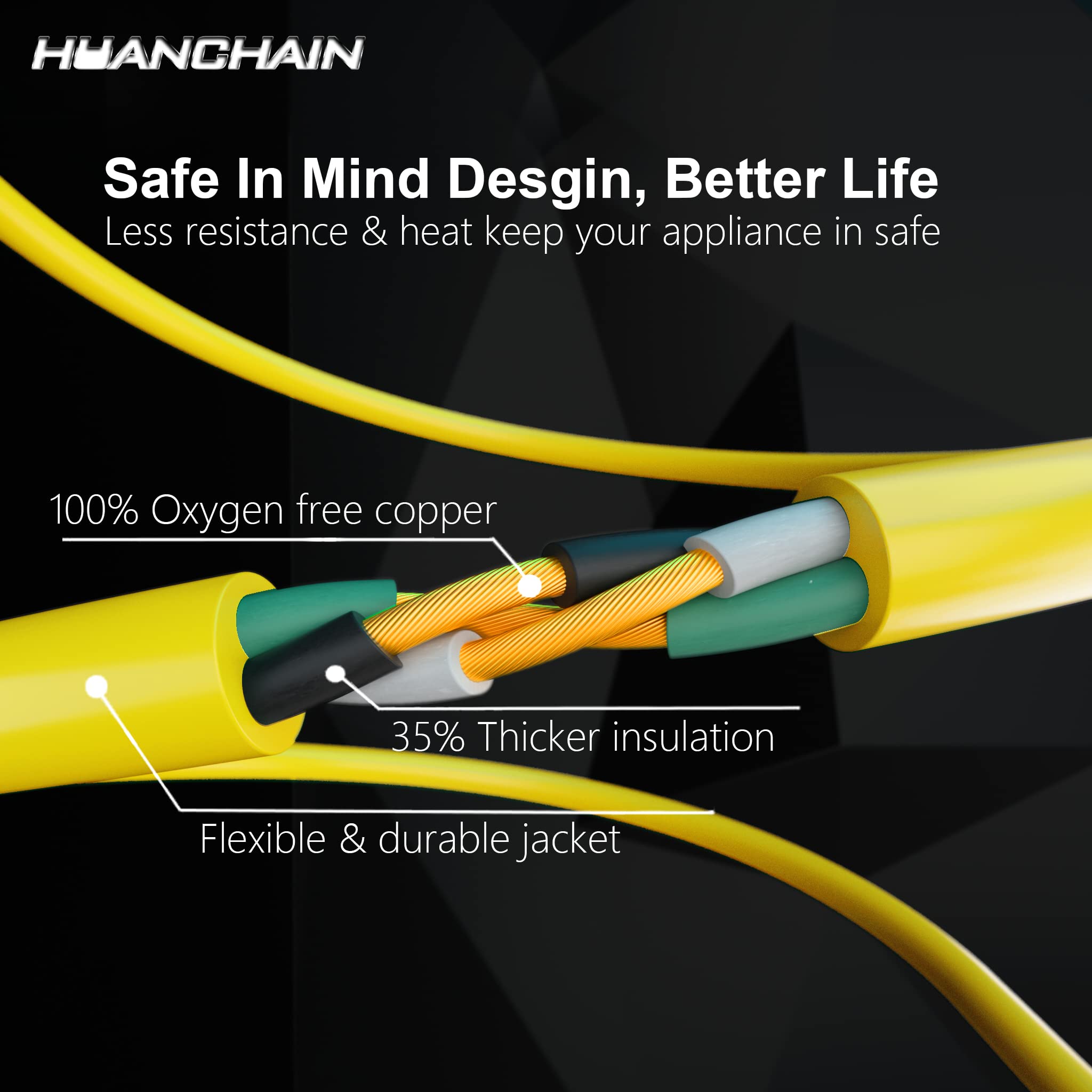 HUANCHAIN cold weather extension cord endures extreme temps for winter projects