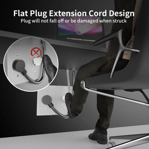 HUANCHAIN flat plug design keeps furniture close to walls and tidy spaces