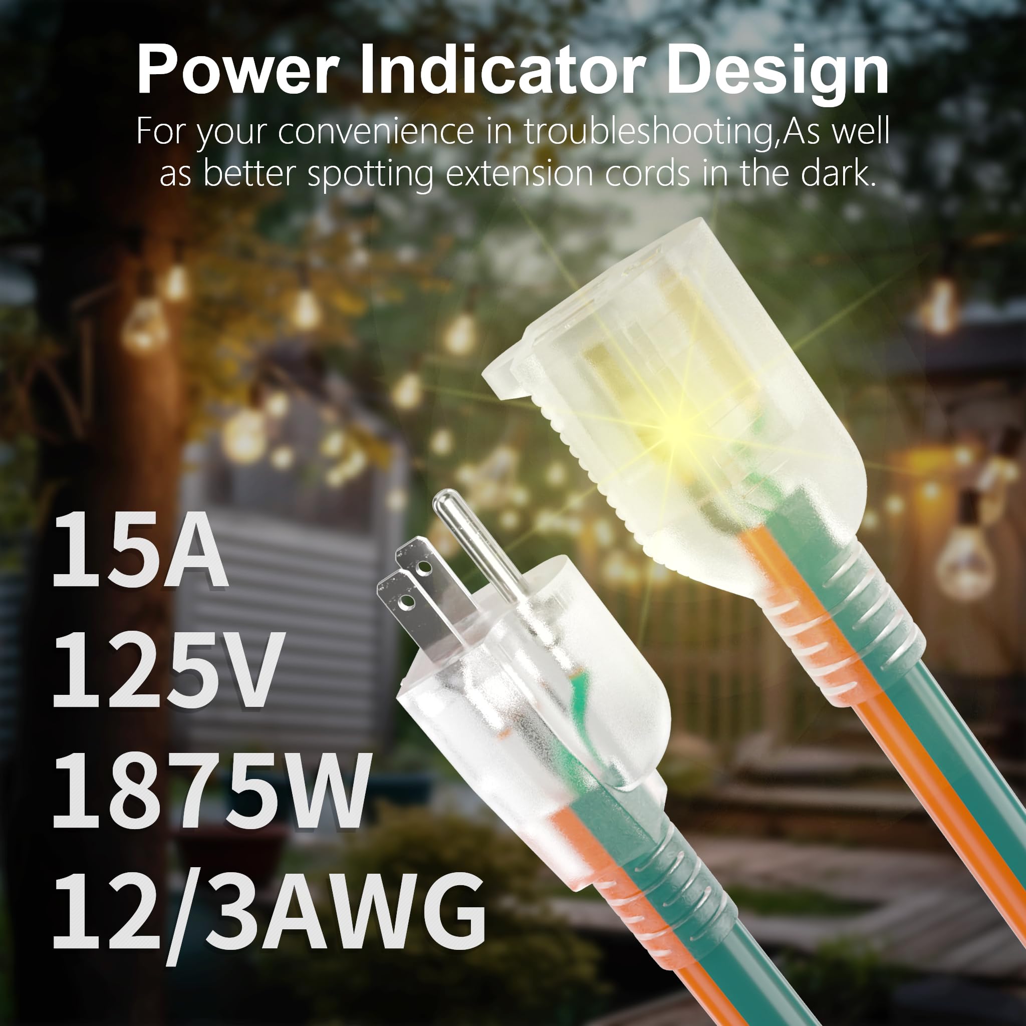 HUANCHAIN heavy-duty 3-prong SJTW cord for rugged performance