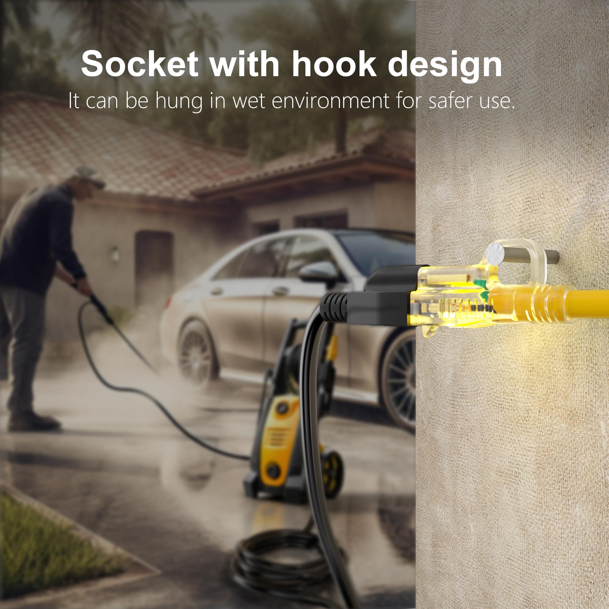 Huanchain hook-and-strain-relief end design eases plugging