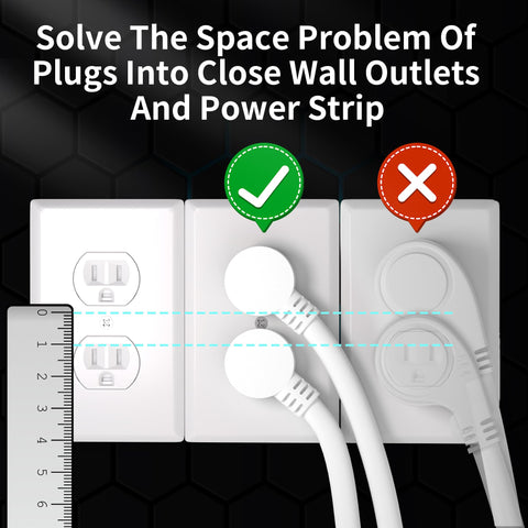 Huanchain indoor-outdoor extension cord 3ft flat plug ideal for patios and desks.
