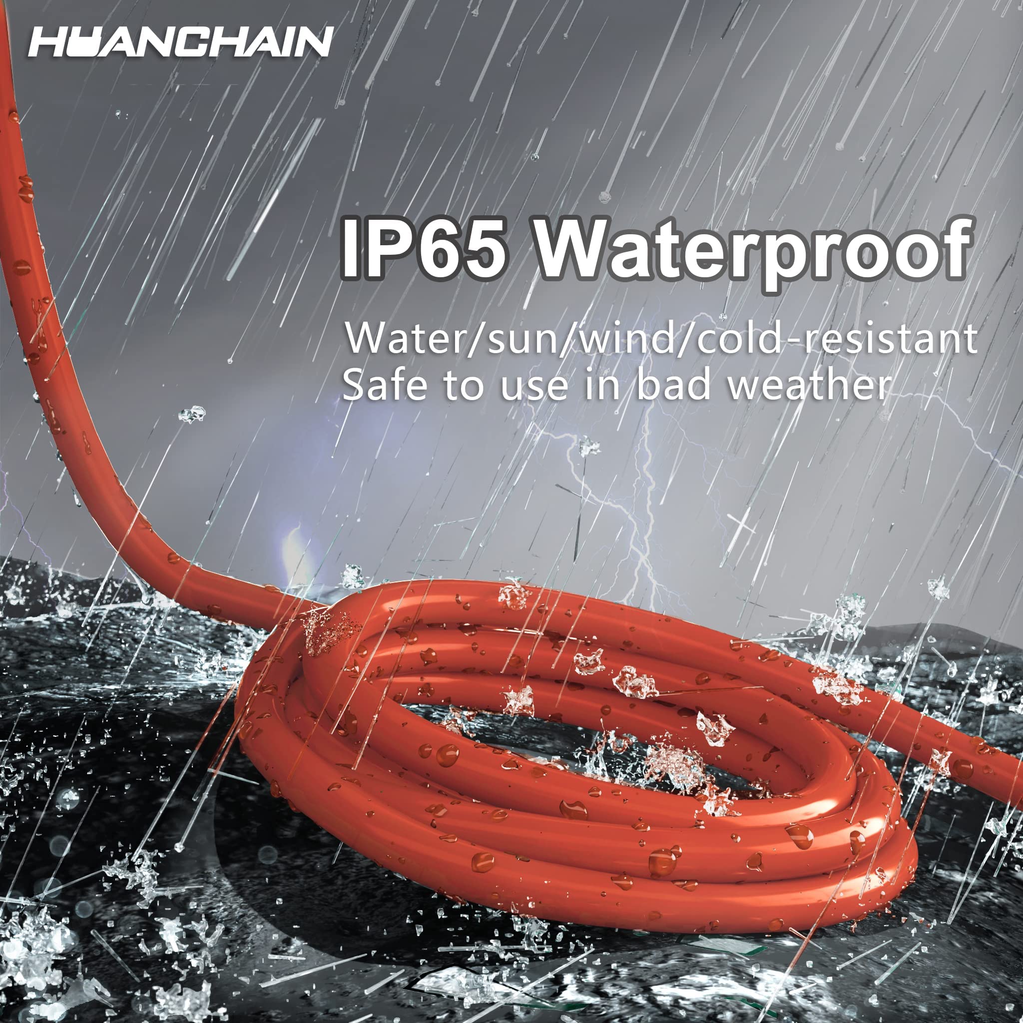 Huanchain plug and socket with strain relief design to reduce stress