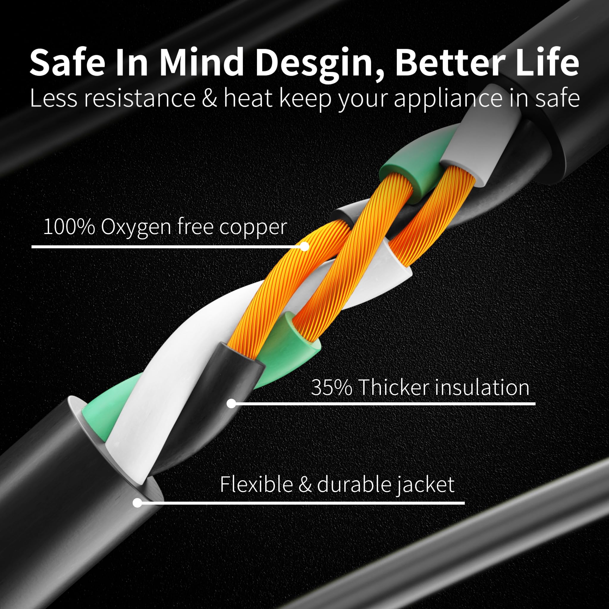HUANCHAIN SJTW ETL-listed extension cord ensures trusted safety for devices