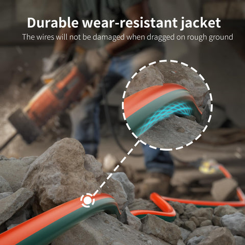 HUANCHAIN extension cord with long strain relief extends life