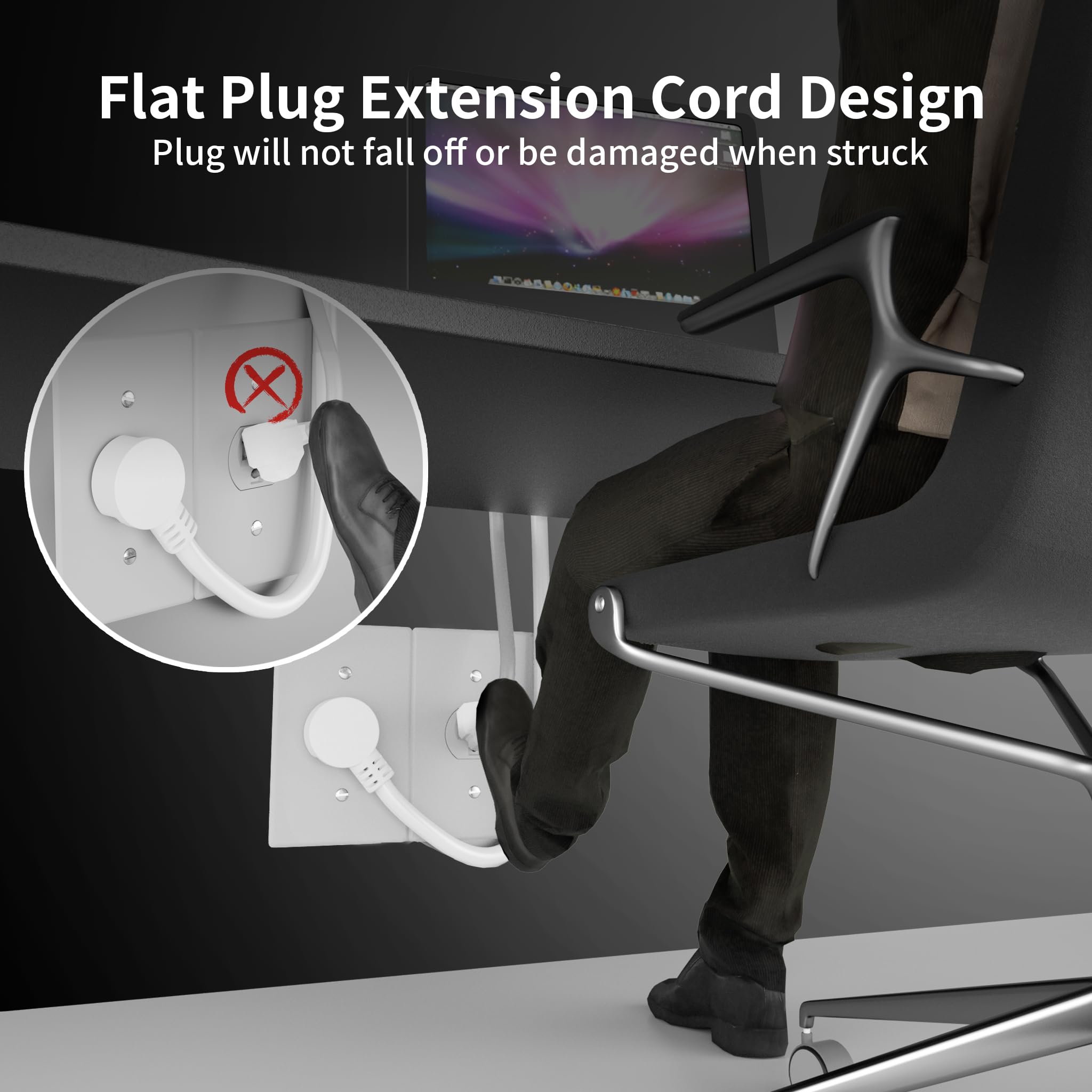 Huanchain three-pack extension cord white for everyday flexibility.