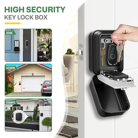 HUANLANG lock box outdoor use scenario, demonstrates secure key access outdoors.