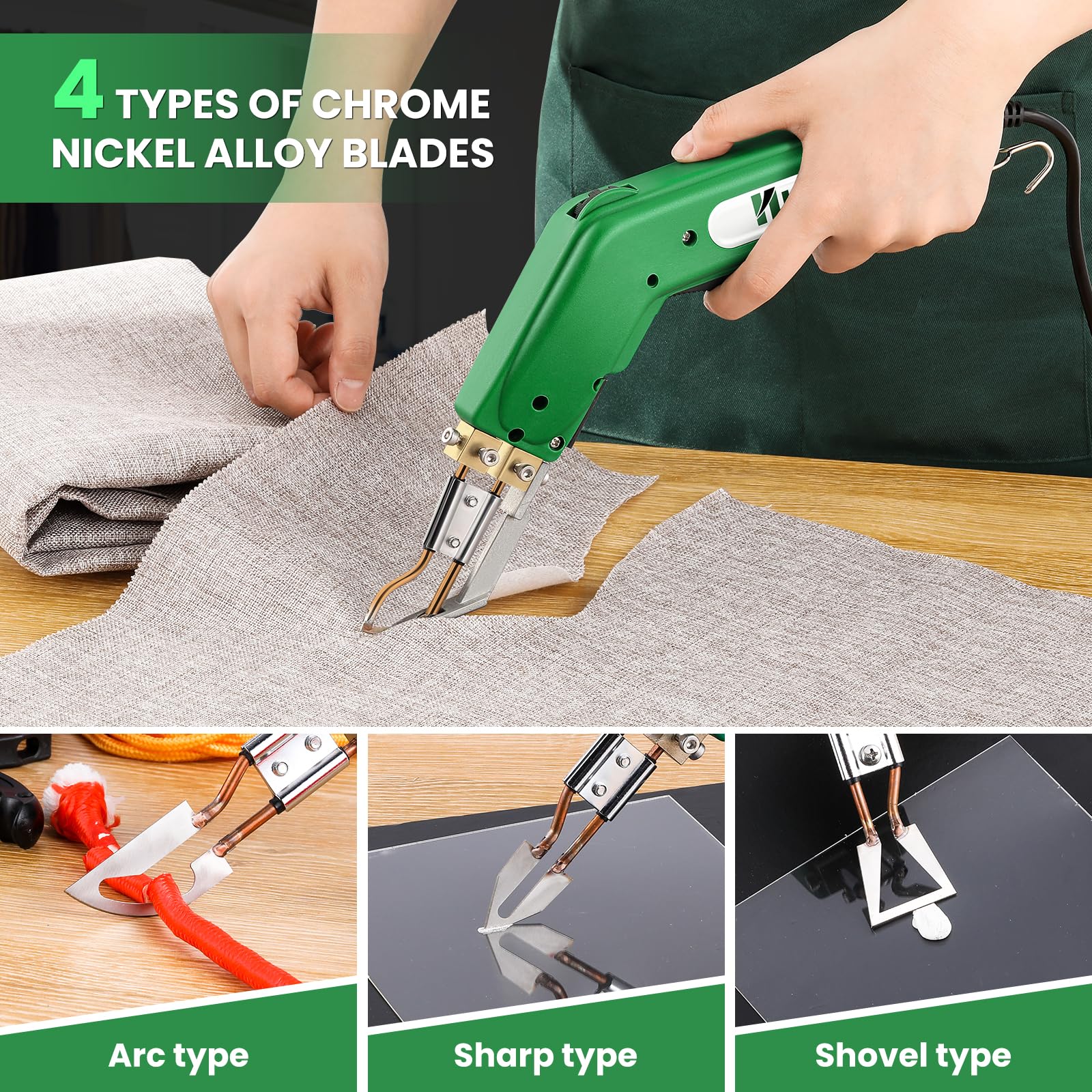 Huanyu nickel-chromium blade types for fabric, leather, and more.