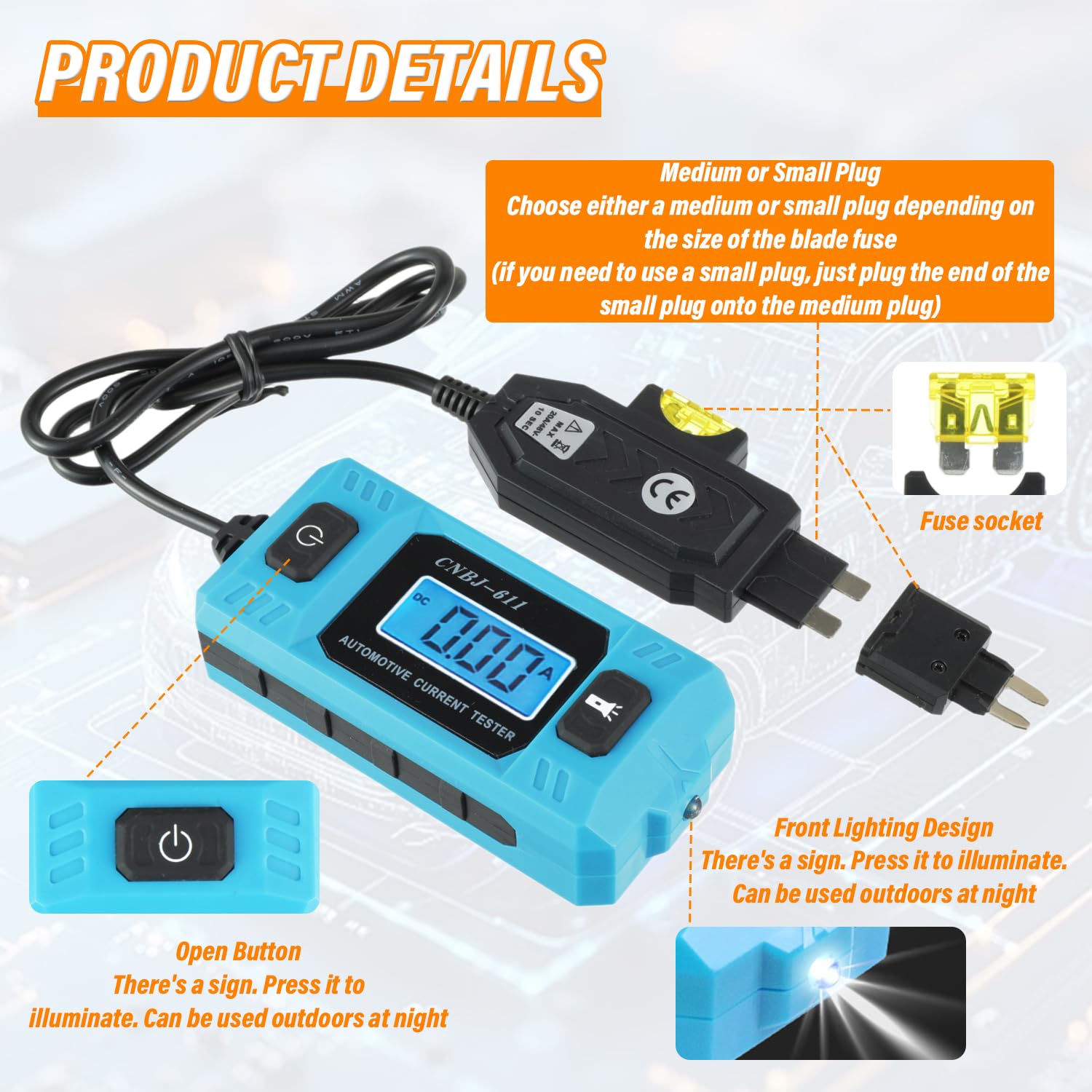 HUAREW fuse socket connection for safe circuit testing.
