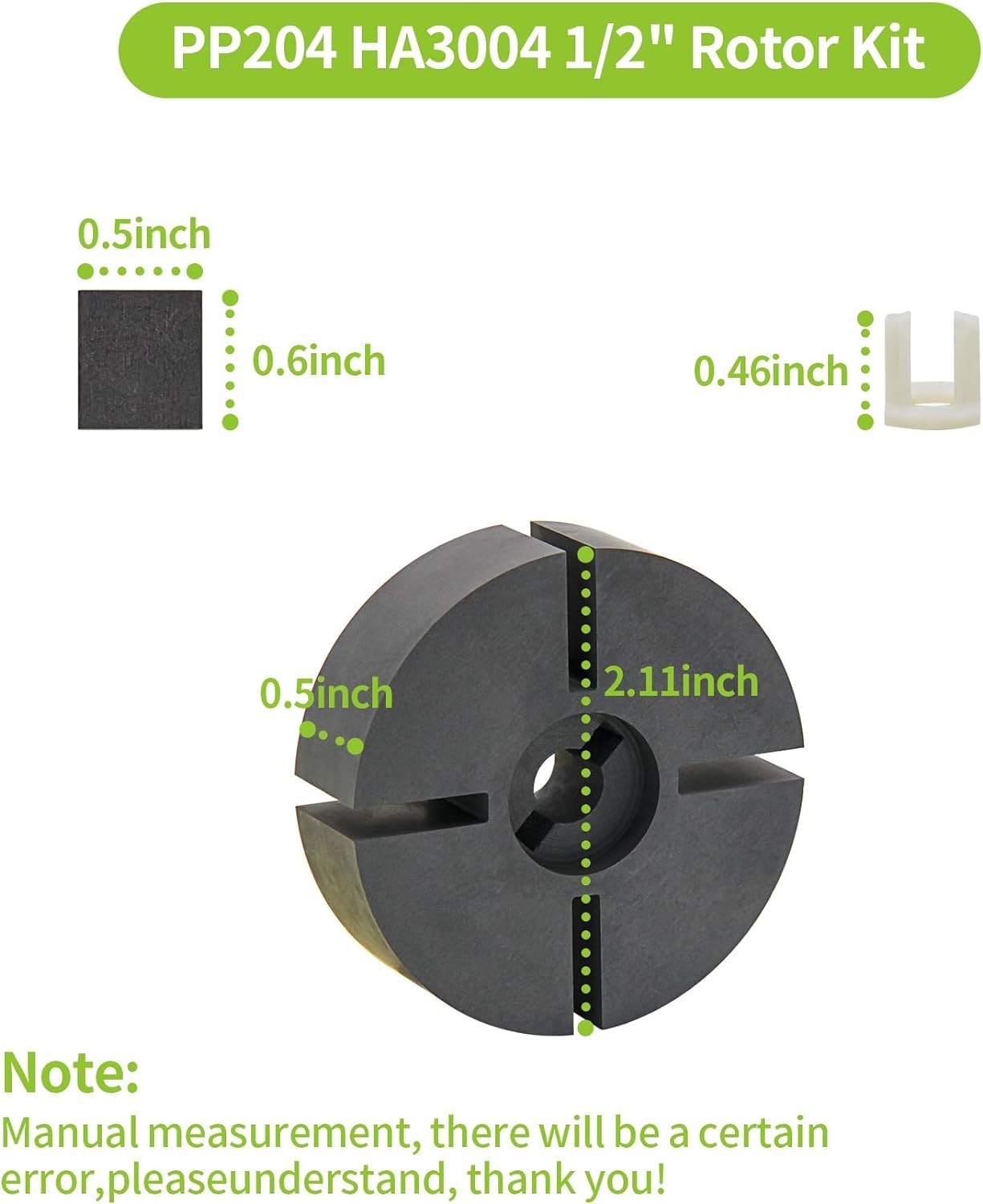 Huarntwo half-inch rotor kit components for Desa, Reddy, and Master models