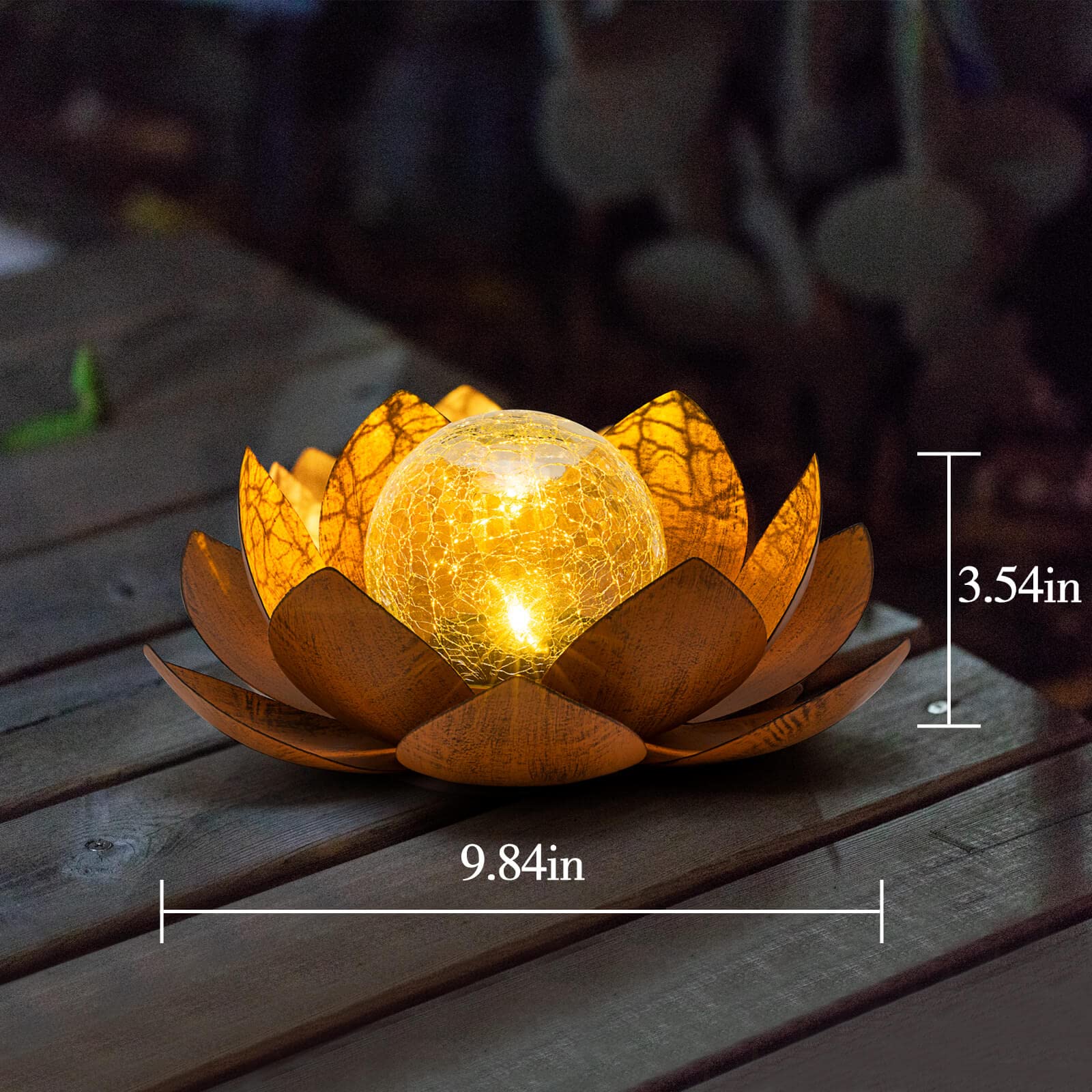 Huaxu lotus bloom pathway light guides evening walkway.