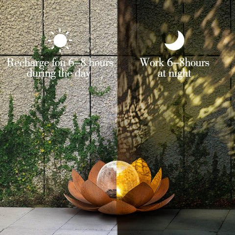Huaxu lotus flower patio lamp adds charm to outdoor spaces.
