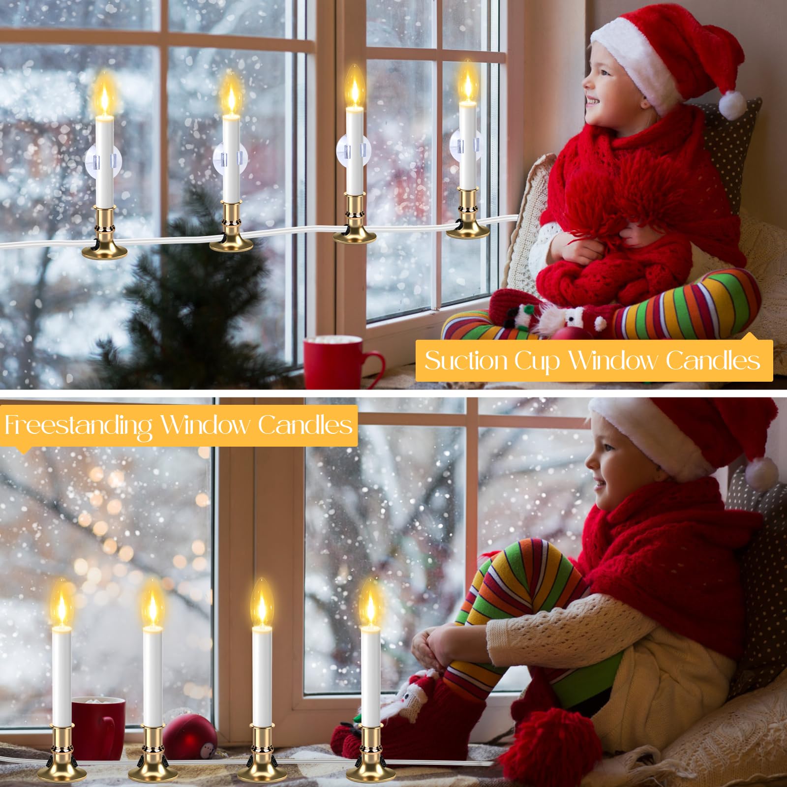HUAZHQING universal E12 base allows easy placement on any window or shelf.