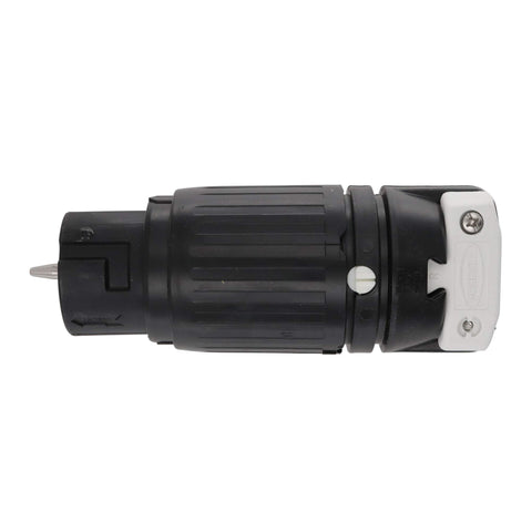 Hubbell CS6364C locking connector close-up showing rugged construction for heavy-duty power applications