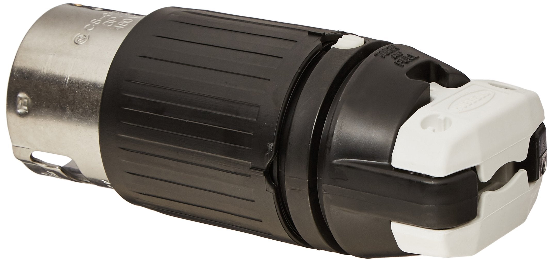 Hubbell CS8165C locking plug terminal view for secure 3P4W wiring.