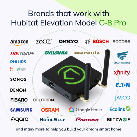 Hubitat Elevation C-8 Pro Apple HomeKit compatibility view for seamless control