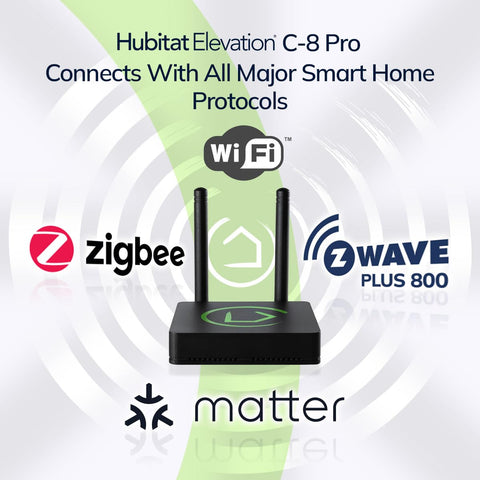 Hubitat Elevation C-8 Pro external antenna enhances signal reach in larger homes