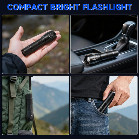 Huccbs rugged aluminum LED flashlight delivers durable grip and weather resistance.