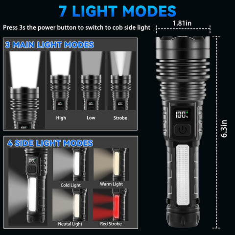 Huccbs 9900FL spotlight and floodlight modes for versatile visibility