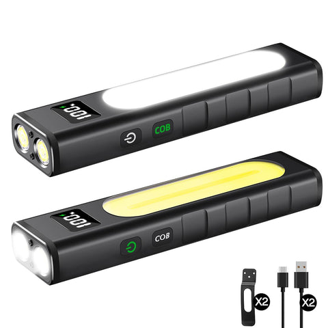 Huccbs rechargeable flashlight front 800lm main beam for targeted task lighting.
