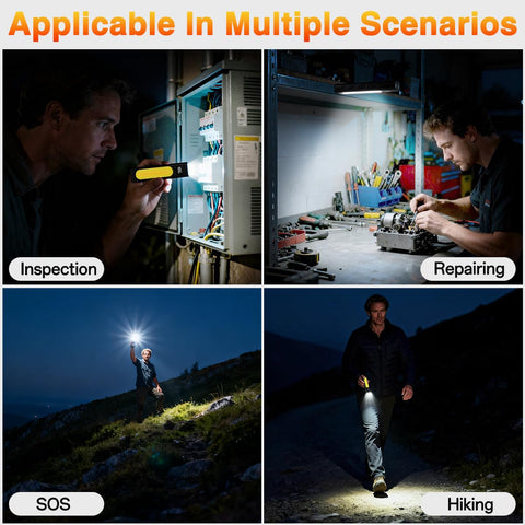 Huccbs edc flashlight magnetic base offers secure placement on metal surfaces.