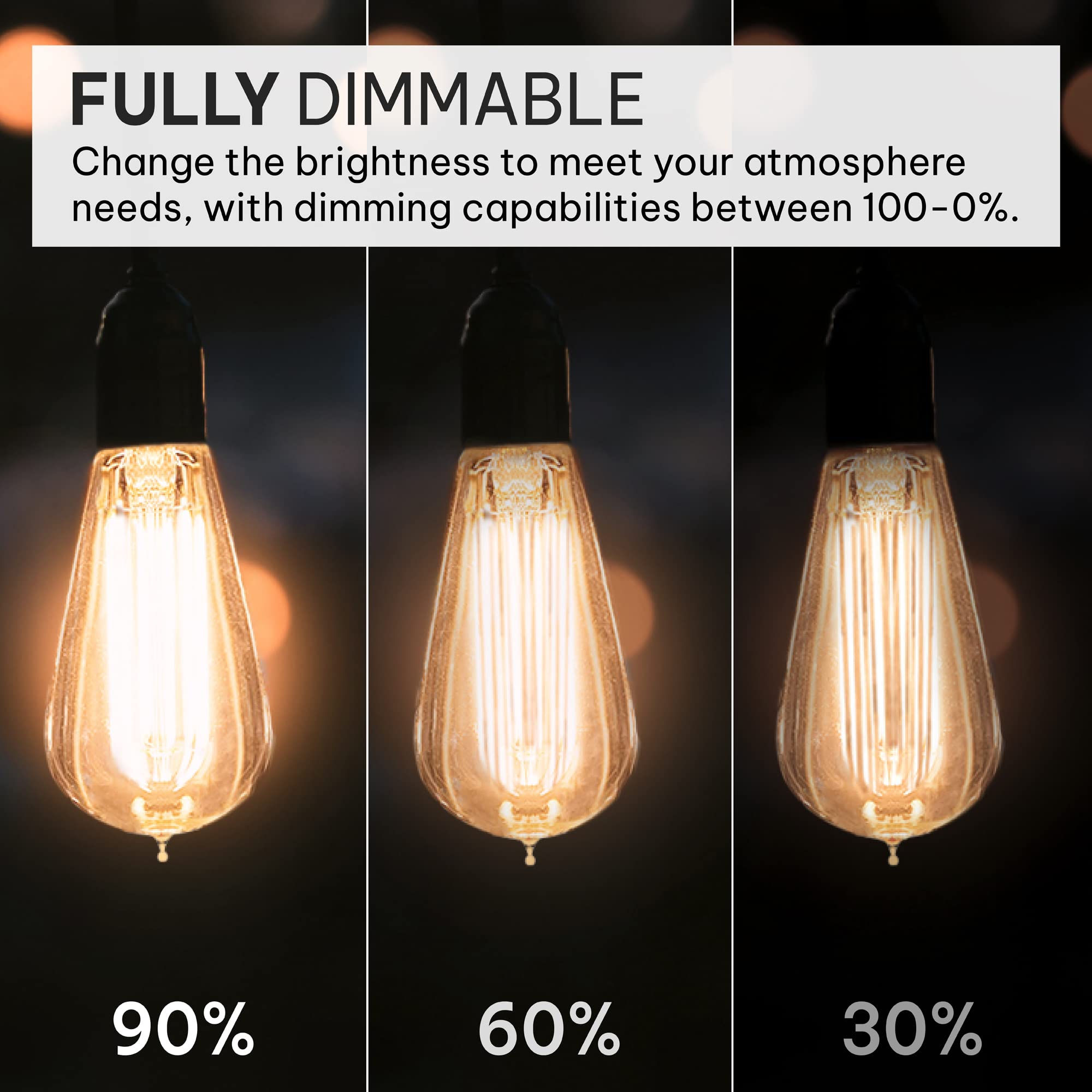 HUDSON BULB CO. dimmable warm glow enhances mood in dining and entryways.