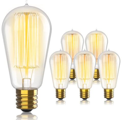 HUDSON BULB CO. vintage Edison ST58 clear glass 60W for authentic retro ambiance.