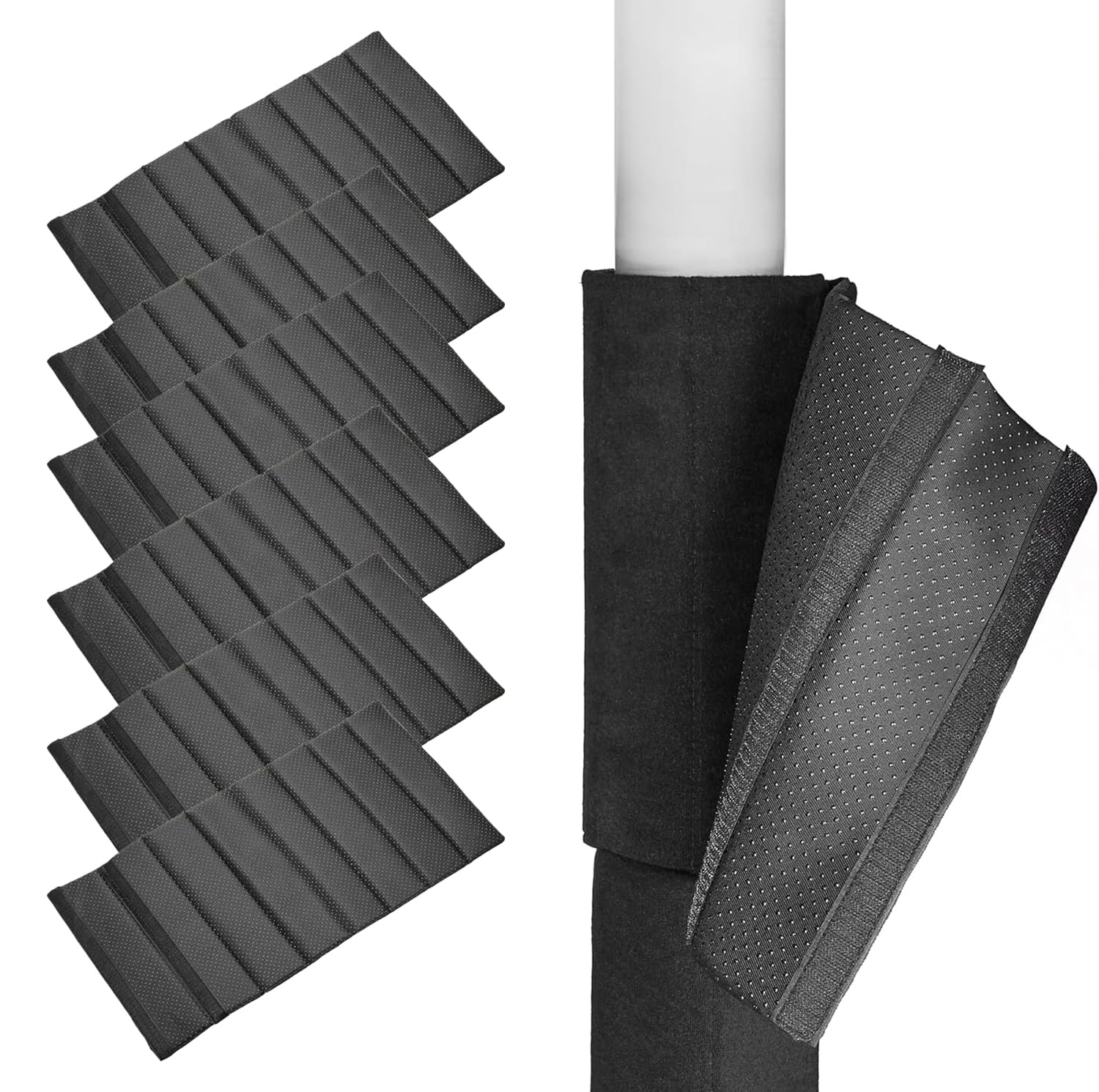 Hudson Comfort basement pole wrap with anti-slip fabric protects pillars and adds décor.