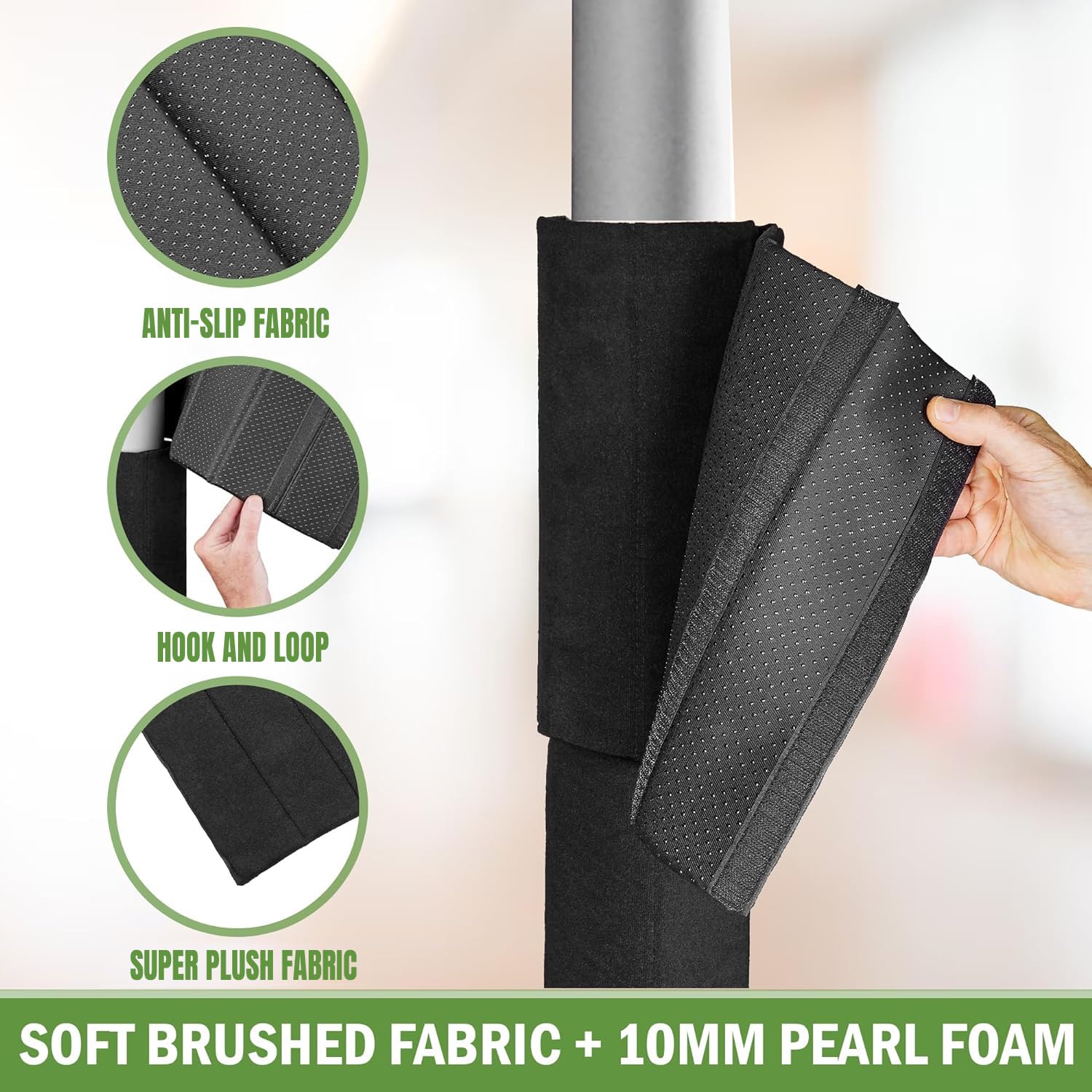 Hudson Comfort round-column wrap uses 10mm foam for cushioning and pillar protection.