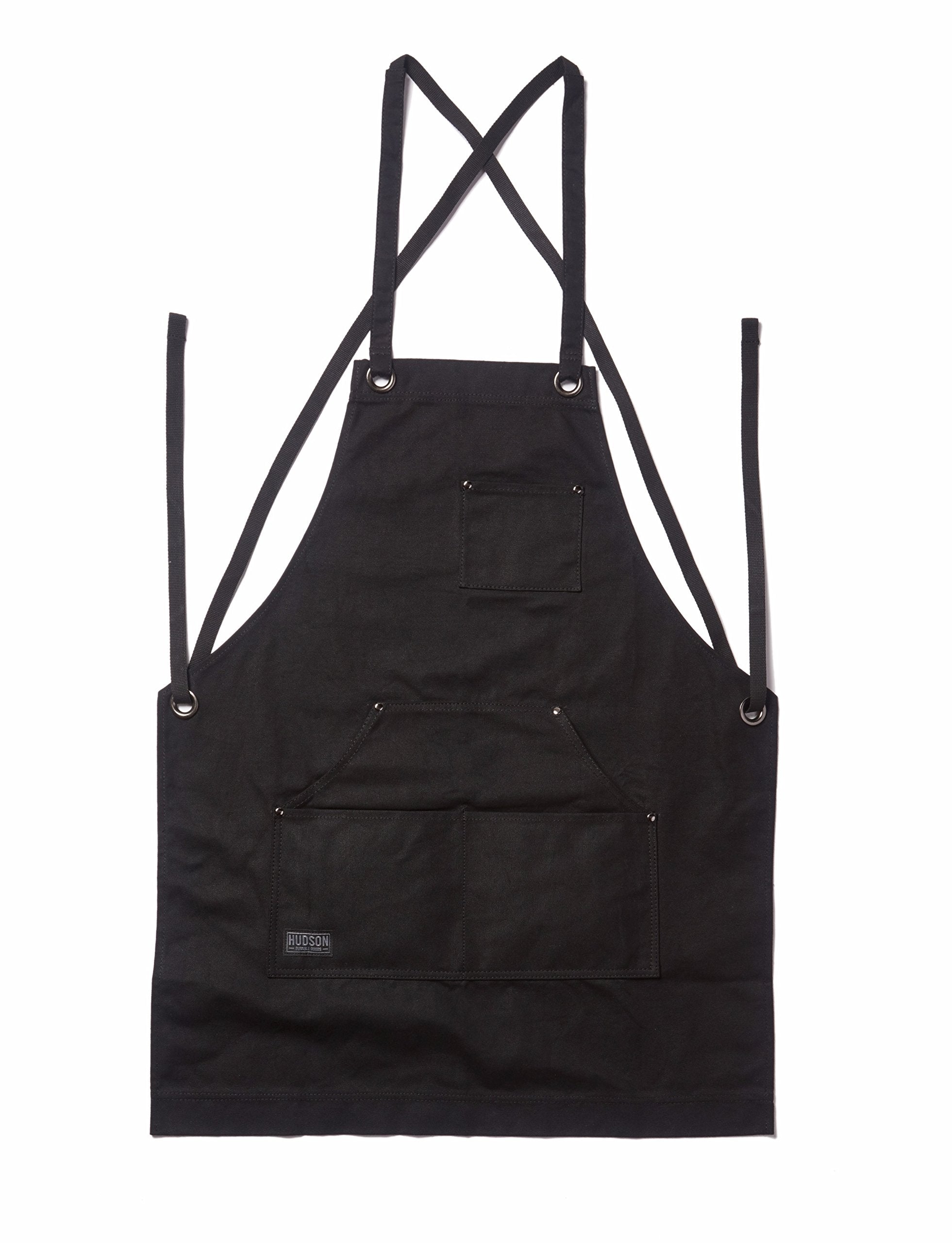 Hudson Durable Goods waxed canvas apron front pocket layout keeps tools organized.