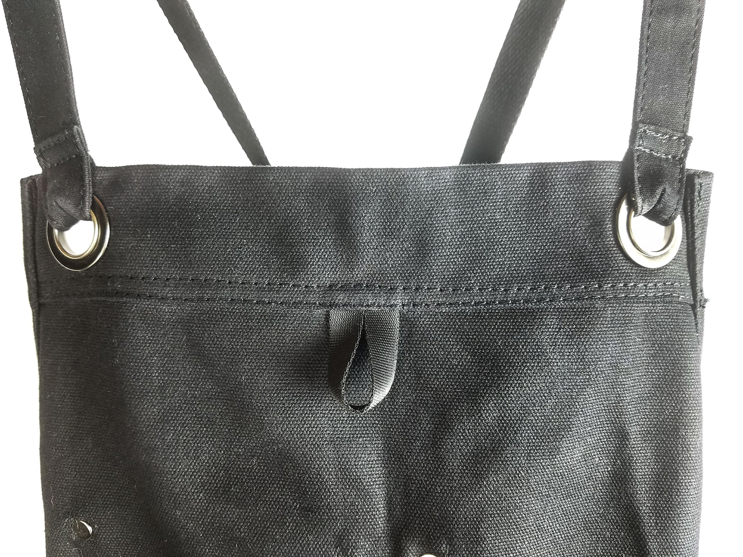 Hudson Durable Goods waxed canvas apron black color with durable stitching for daily use.
