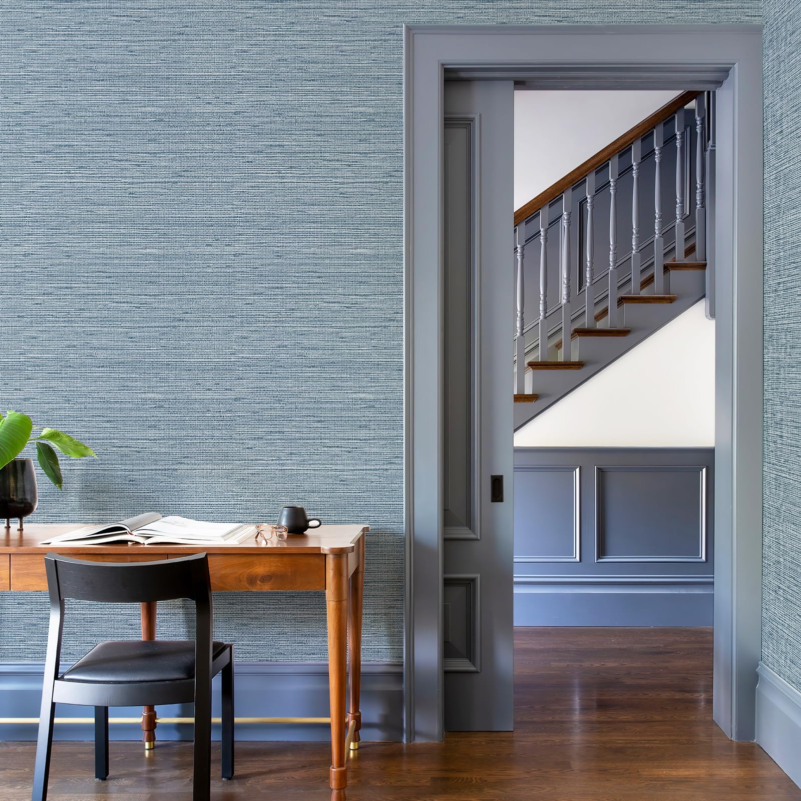 HueBurst removable grasscloth wallpaper renter friendly and damage-free