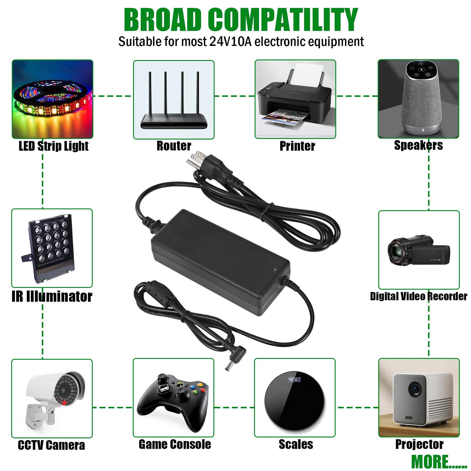 HUEMIHUI 24V 10A compact indoor power supply for tight spaces