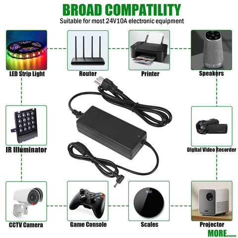 HUEMIHUI 24V 10A compact indoor power supply for tight spaces