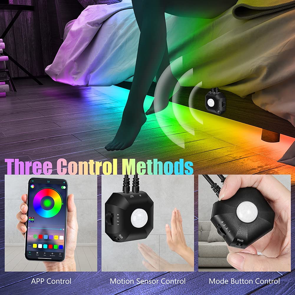 HUEMIHUI PIR motion sensor LED strip detects activity for hands-free lighting