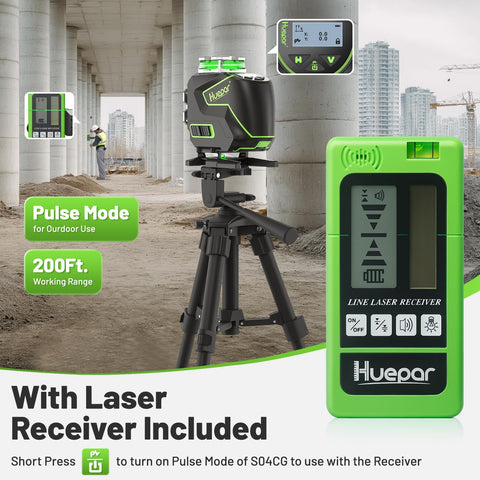 Huepar 16-line laser floor 360° horizontal beam for tiling layout