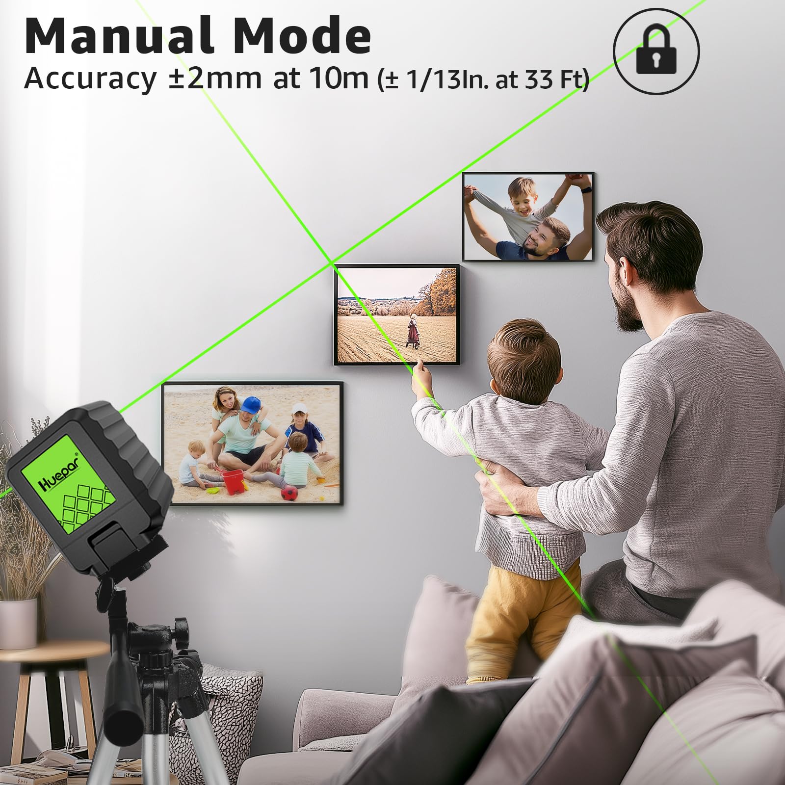 Huepar 25-6 inch tripod provides stable support for varied heights