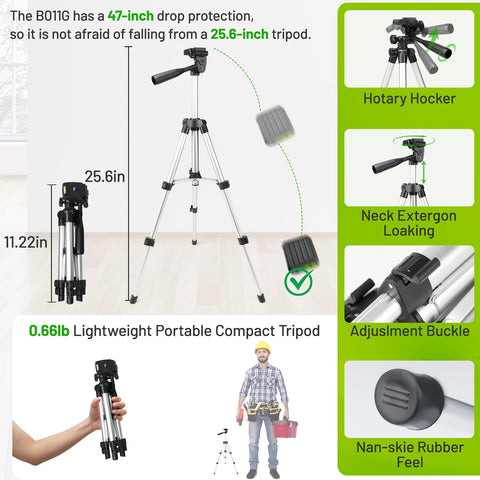 Huepar 3-way swivel enables portrait or landscape laser alignment